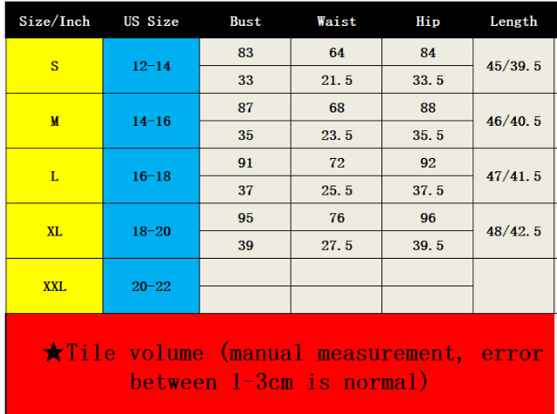 Colombian Clothing Size Chart