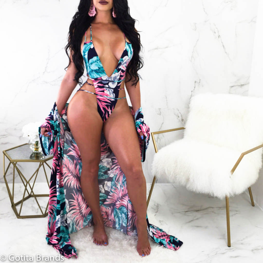 two piece swimsuit with cover up