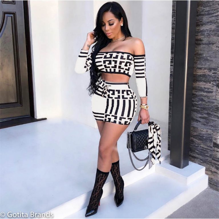 two piece skirt set outfit