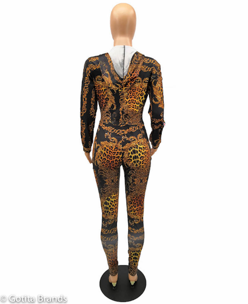 Fabulous Fashion Jumpsuit Hooded Leopard Print Set - Clubwear - GOTITA ...