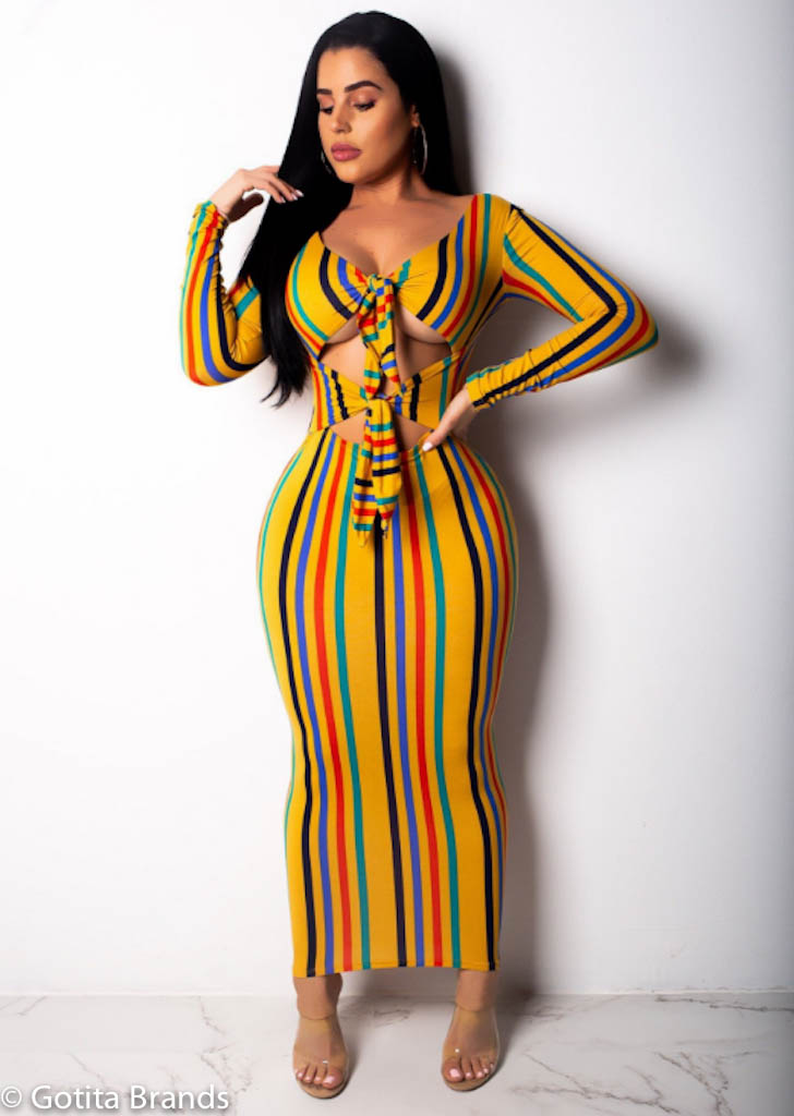 Sexy Morena Latina Fashion Multicolor V Neck Hollow