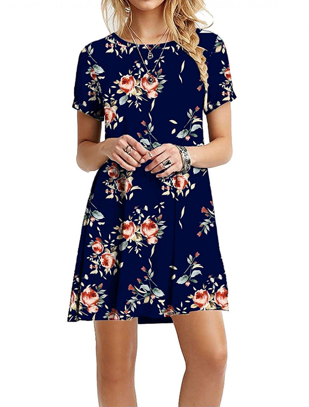 Black & White Printed Loose Fit Summer Dress