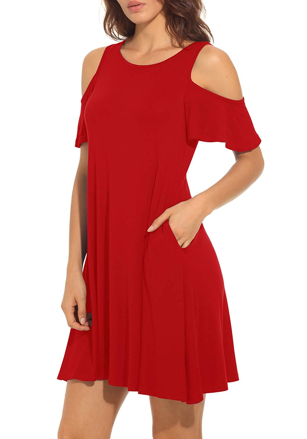 red loose dress