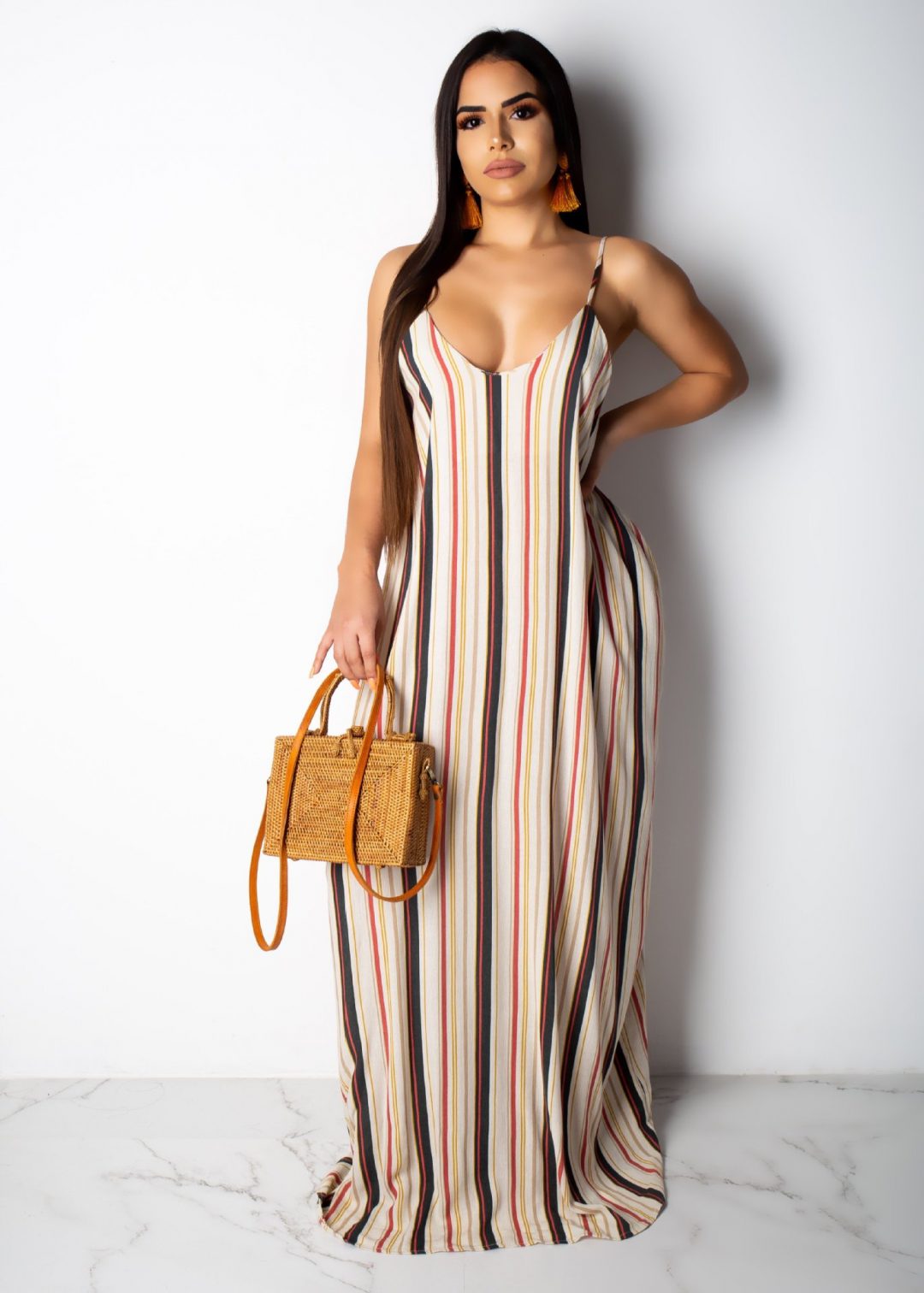 Cute Sleeveless Maxi Dress - Spaghetti Strap Summer Wear For Women