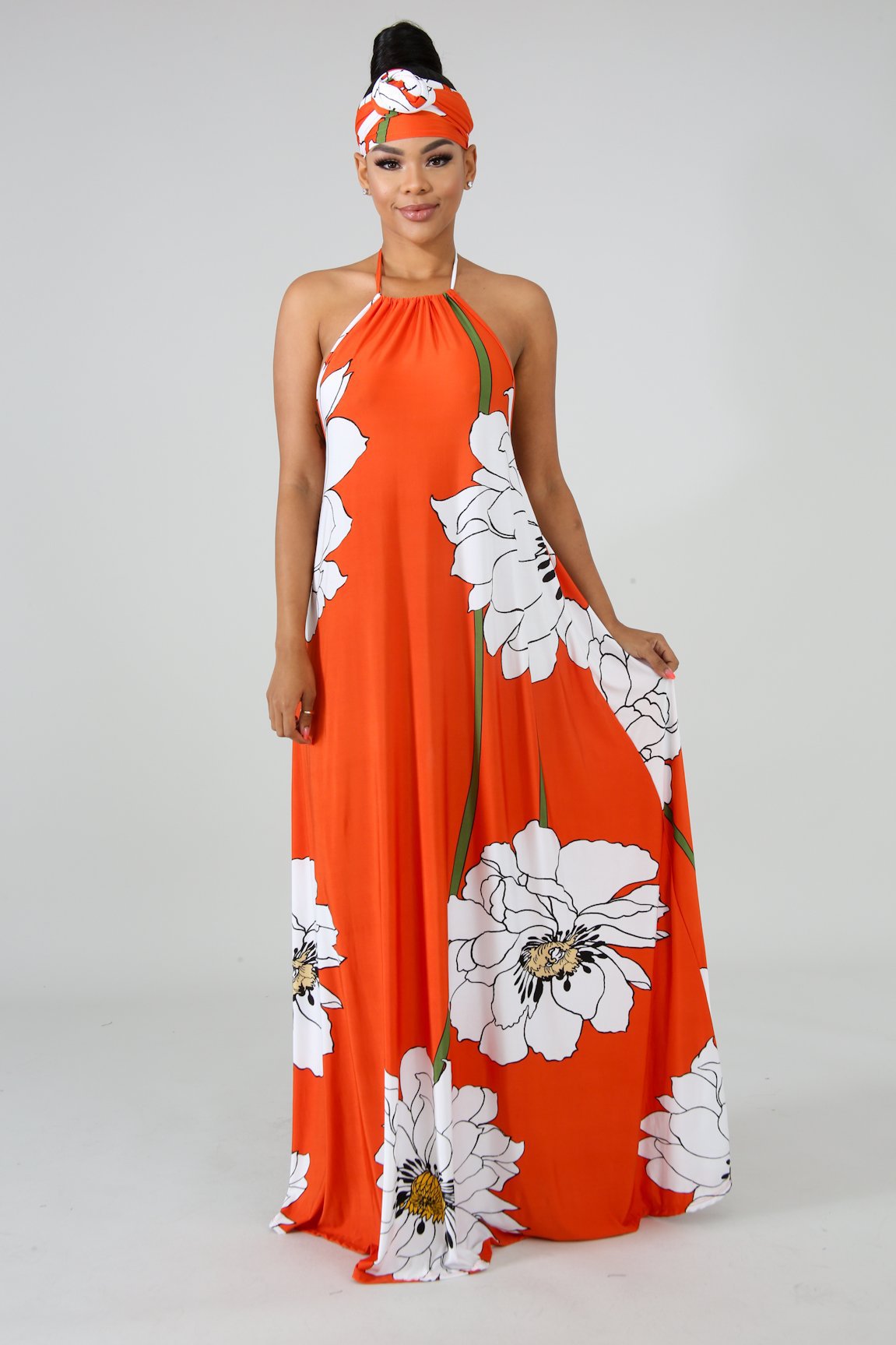 Sleeveless Maxi Dresses For Women - Halter Open Back Summer Dress