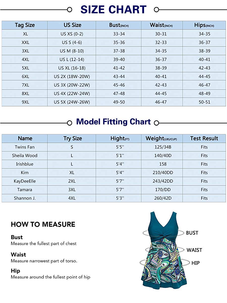 Sizing Chart For Swimsuits