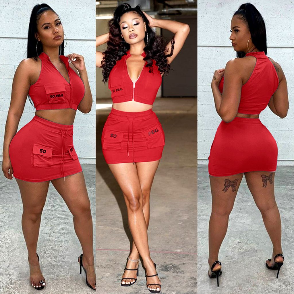 cheap two piece skirt set