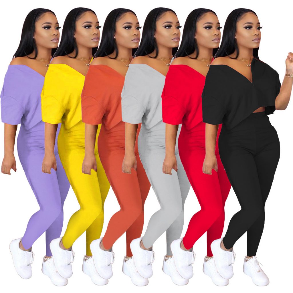 Pants 2 Piece Set Female Pieces Women Outfits Pantsuit Womens Two Sets ...